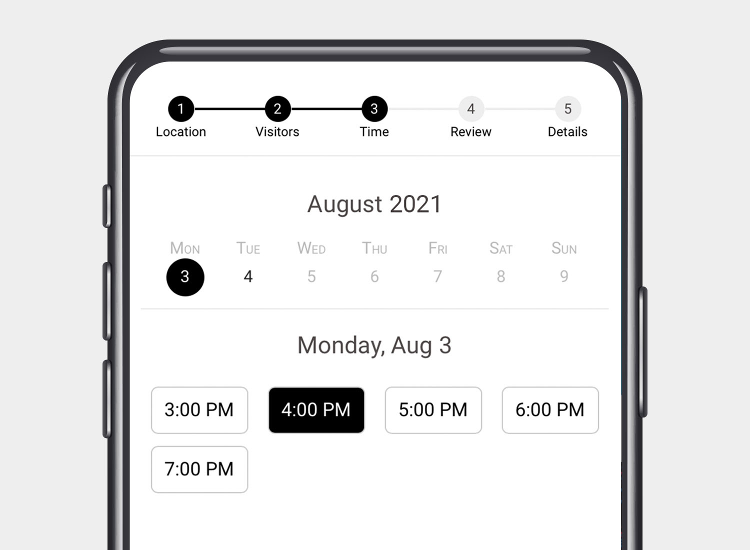 Library reservation calendar smartphone